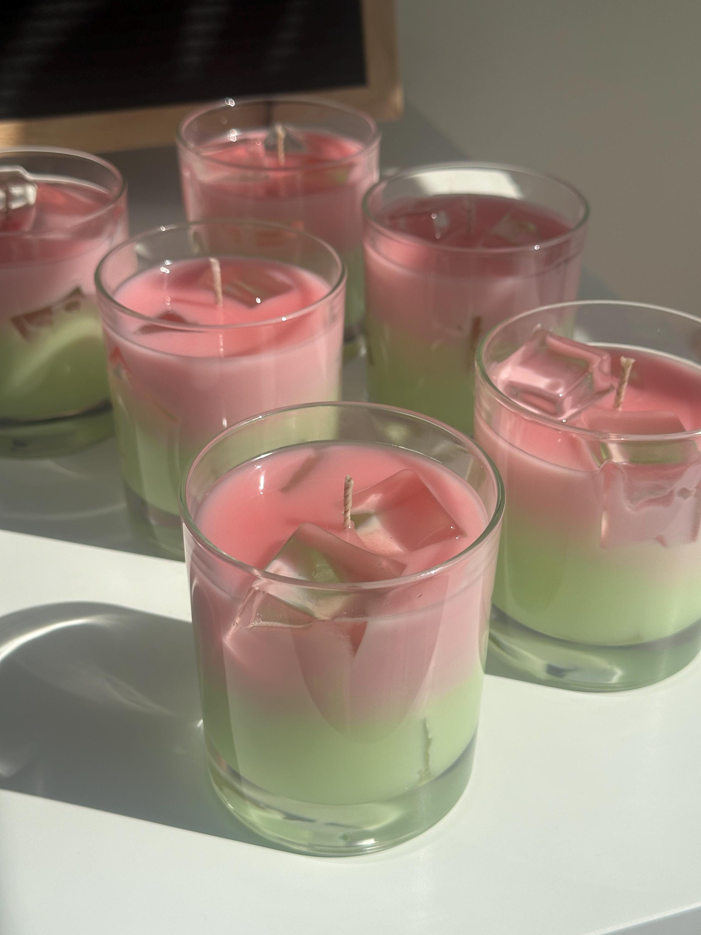 Iced Strawberry Vanilla Matcha Latte Candle